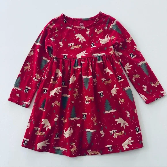 white christmas dresses Red Christmas Plaid Santa Sleigh Smocked Dress main image 1